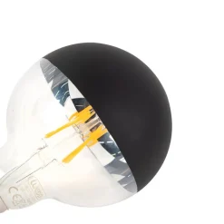 LUEDD Filament Lampen|Led Lampen*E27 dimmbare LED-Filamentlampe Kopfspiegel G95 schwarz 550lm 2700K