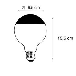 LUEDD Filament Lampen|Led Lampen*E27 dimmbare LED-Filamentlampe Kopfspiegel G95 schwarz 550lm 2700K