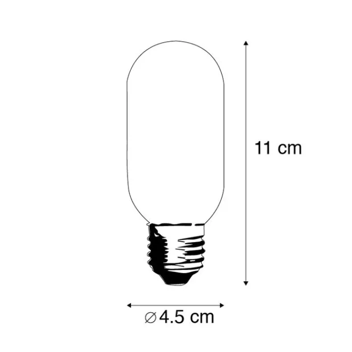 Calex Filament Lampen|Led Lampen*E27 dimmbare LED-Filamentlampenröhre T45 Gold 3,5W 250 lm 2100K