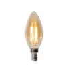 LUEDD Led Lampen|Schlafzimmerlampen*E14 Dimmbare LED-Glühbirne B35 Gold 4W 450 lm 2200K