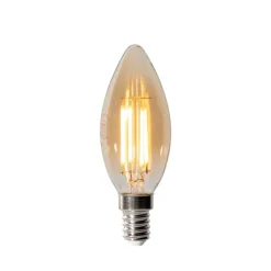 LUEDD Led Lampen|Schlafzimmerlampen*E14 Dimmbare LED-Glühbirne B35 Gold 4W 450 lm 2200K