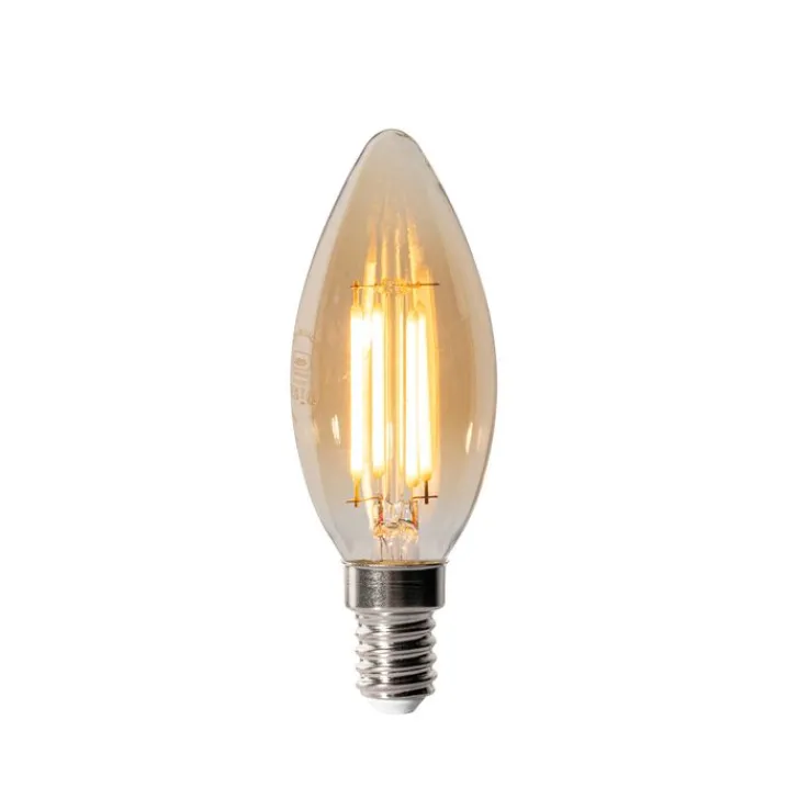 LUEDD Led Lampen|Schlafzimmerlampen*E14 Dimmbare LED-Glühbirne B35 Gold 4W 450 lm 2200K