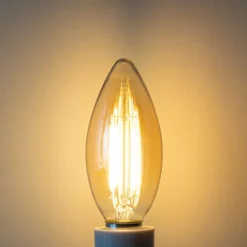 LUEDD Led Lampen|Schlafzimmerlampen*E14 Dimmbare LED-Glühbirne B35 Gold 4W 450 lm 2200K