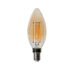 LUEDD Led Lampen|Schlafzimmerlampen*E14 Dimmbare LED-Glühbirne B35 Gold 4W 450 lm 2200K