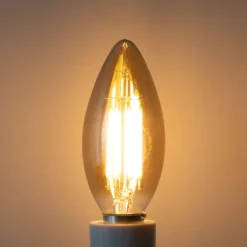 LUEDD Filament Lampen|Led Lampen*E14 Dimmbare LED-Glühbirne B35 Rauch 4W 300 lm 2200K