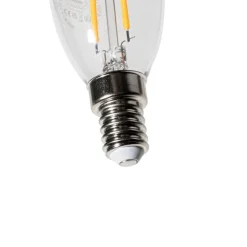 LUEDD Filament Lampen|Led Lampen*E14 Dimmbare LED-Glühbirne B35 Klar 3W 250 lm 2200K