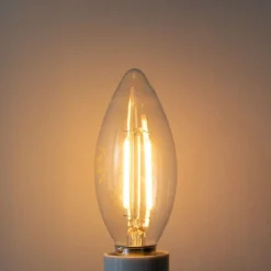 LUEDD Filament Lampen|Led Lampen*E14 Dimmbare LED-Glühbirne B35 Klar 3W 250 lm 2200K