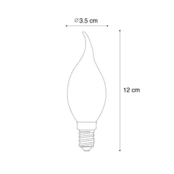 LUEDD Led Lampen|Filament Lampen*E14 Dimmbare LED-Glühbirne BXS35 Klar 4W 450 lm 2200K