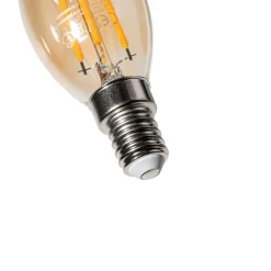 LUEDD Led Lampen|Wohnzimmerlampen*E14 Dimmbare LED-Glühbirne BXS35 Gold 4W 450 lm 2200K