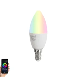 LUUMR Smarte Glühbirnen|Led Lampen*E14 Dimmbare LED-Glühbirne C37 Opal 4,9W 470lm 2700-6500K