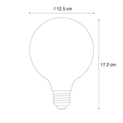 LUEDD Filament Lampen|Led Lampen*E27 Dimmbare LED-Glühbirne G125 Braun 4W 120 lm 1800K