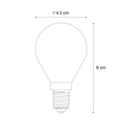 LUEDD Filament Lampen|Led Lampen*E14 Dimmbare LED-Glühbirne P45 Opal 5W 470 lm 2200K