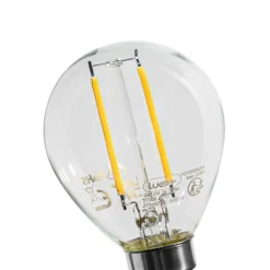 LUEDD Filament Lampen|Led Lampen*E14 Dimmbare LED-Glühbirne P45 Klar 3W 250 lm 2700K