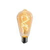 LUEDD Filament Lampen|Led Lampen*E27 Dimmbare LED-Glühbirne Spiralfilament ST64 Gold 4W 270 lm 2100K