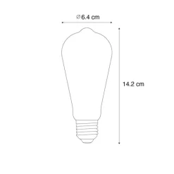 LUEDD Filament Lampen|Led Lampen*E27 Dimmbare LED-Glühbirne Spiralfilament ST64 Gold 4W 270 lm 2100K