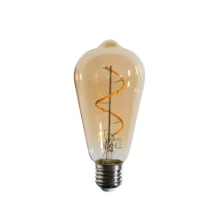 LUEDD Filament Lampen|Led Lampen*E27 Dimmbare LED-Glühbirne Spiralfilament ST64 Gold 4W 270 lm 2100K