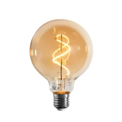 LUEDD Filament Lampen|Led Lampen*E27 Dimmbare LED-Glühbirne Spiralfilament G95 Gold 4W 270 lm 2100K