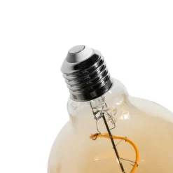 LUEDD Filament Lampen|Led Lampen*E27 Dimmbare LED-Glühbirne Spiralfilament G95 Gold 4W 270 lm 2100K