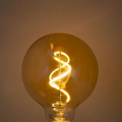 LUEDD Filament Lampen|Led Lampen*E27 Dimmbare LED-Glühbirne Spiralfilament G95 Gold 4W 270 lm 2100K