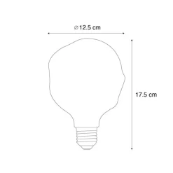 LUEDD Led Lampen*E27 Dimmbare LED-Glühbirne Spiralfilament G125 Spiegel Silber 4W 75 lm 1800K