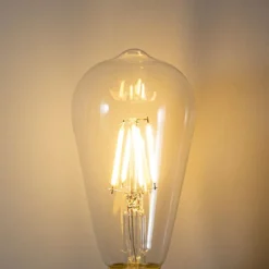 LUEDD Led Lampen|Schlafzimmerlampen*E27 Dimmbare LED-Glühbirne ST64 Klar 5W 600 lm 2700K