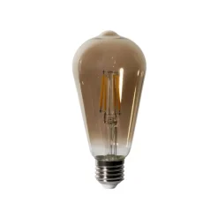 LUEDD Led Lampen|Schlafzimmerlampen*E27 Dimmbare LED-Glühbirne ST64 Rauchglas 5W 450 lm 2700K