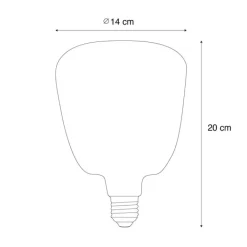 LUEDD Filament Lampen|Led Lampen*E27 Dimmbare LED-Glühbirnen G140 Braun 4,9W 110 lm 1800K