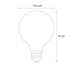 LUEDD Filament Lampen|Led Lampen*E27 Dimmbare LED-Glühbirnen G95 Braun 4W 120 lm 1800K