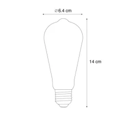 LUEDD Filament Lampen|Led Lampen*E27 Dimmbare LED-Glühbirnen ST64 Braun 4W 100 lm 1800K