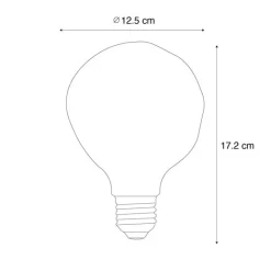 LUEDD Filament Lampen|Led Lampen*E27 Dimmbare LED-Glühbirnen T125 Braun 4W 120 lm 1800K