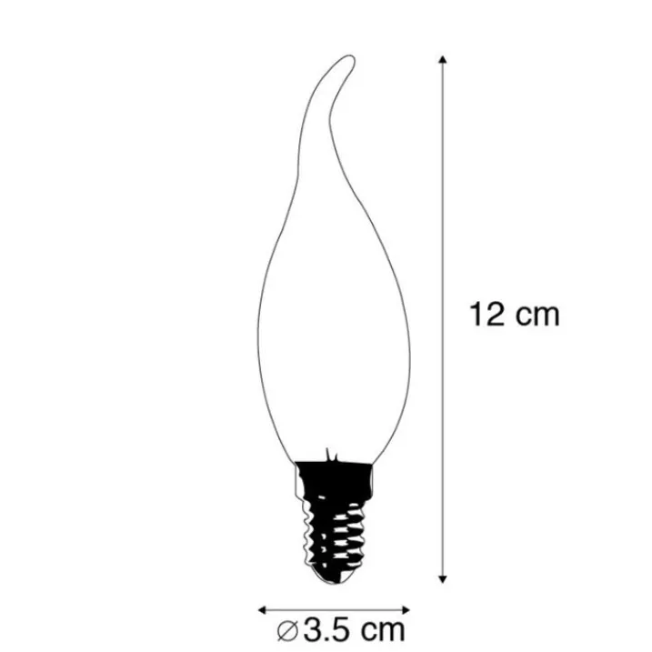 LUEDD Filament Lampen|Led Lampen*E14 dimmbare LED-Glühfaden-Kerzenlampe 3W 250 lm 2700K