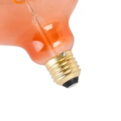 LUEDD Led Lampen*E27 dimmbare LED-Glühfaden-Spirallampe G125 rosa 4W 180 lm 2100K