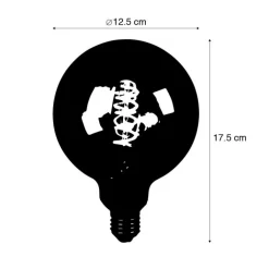 LUEDD Led Lampen*E27 dimmbare LED-Glühfaden-Spirallampe G125 rosa 4W 180 lm 2100K
