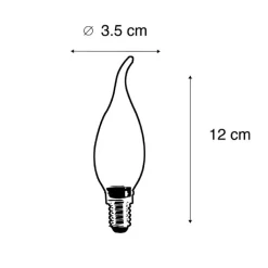 LUEDD Filament Lampen|Led Lampen*E14 dimmbare LED-Kerzenlampe mit Filamentspitze 240V 3W 250 lm