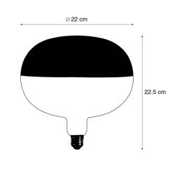 Calex Led Lampen|Wohnzimmerlampen*E27 dimmbare LED-Lampe Kopfspiegel schwarz 6W 360 lm 1800K