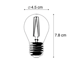 LUEDD Filament Lampen|Led Lampen*E27 dimmbare LED-Lampe P45 goldline 3.5W 330 lm 2100K