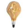 LUEDD Led Lampen*E27 Dimmbare LED-Lampe Spiralfilament PS160 Spiegelgold 6W 100 lm 1800K