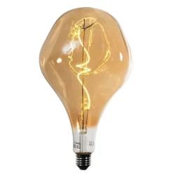 LUEDD Led Lampen*E27 Dimmbare LED-Lampe Spiralfilament PS160 Spiegelgold 6W 100 lm 1800K