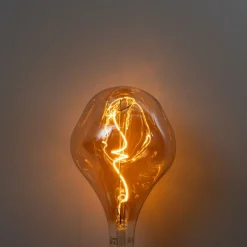 LUEDD Led Lampen*E27 Dimmbare LED-Lampe Spiralfilament PS160 Spiegelgold 6W 100 lm 1800K