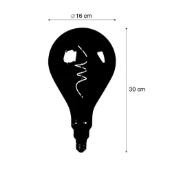 LUEDD Led Lampen*E27 dimmbare LED-Spiralfadenlampe A165 Rauch 4W 120 lm 1800K