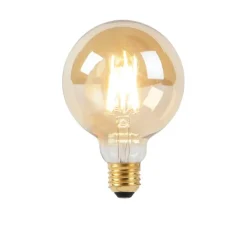 LUEDD Filament Lampen|Led Lampen*E27 Dimm-zu-Warm-LED-Lampe G95 Gold 8W 806 lm 2000-2700K
