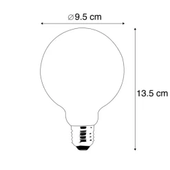LUEDD Filament Lampen|Led Lampen*E27 Dimm-zu-Warm-LED-Lampe G95 Gold 8W 806 lm 2000-2700K