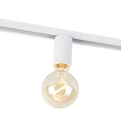 QAZQA Deckenstrahler|Aufbaustrahler*E27 Fassung mit Schienenaufhängung für 1-Phasenschiene weiß - Iconic Jeana