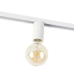 QAZQA Deckenstrahler|Aufbaustrahler*E27 Fassung mit Schienenaufhängung für 1-Phasenschiene weiß - Iconic Jeana