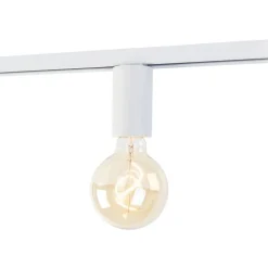 QAZQA Deckenstrahler|Aufbaustrahler*E27 Fassung mit Schienenaufhängung für 1-Phasenschiene weiß - Iconic Jeana