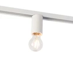 QAZQA Deckenstrahler|Aufbaustrahler*E27 Fassung mit Schienenaufhängung für 1-Phasenschiene weiß - Iconic Jeana