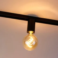 QAZQA Schlafzimmerlampen|Küchenlampen*E27 Fassung mit Schienenaufhängung für 1-Phasenschiene Schwarz - Iconic Jeana