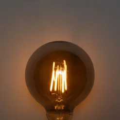 LUEDD Filament Lampen|Led Lampen*E27 3-Stufen-Dimmbare LED-Glühbirne Rauch G95 4W 200 lm 1900K