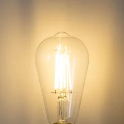 LUEDD Filament Lampen|Led Lampen*E27 3-Stufen-Dimmbare LED-Glühbirne ST64 Klar 6W 700 lm 2700K