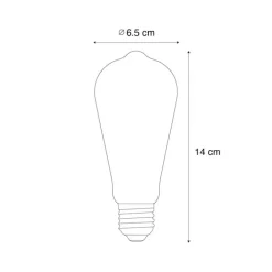 LUEDD Filament Lampen|Led Lampen*E27 3-Stufen-Dimmbare LED-Glühbirne ST64 Klar 6W 700 lm 2700K